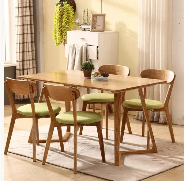 japanese pure wood dining table and chair combination rectangular simple small family table