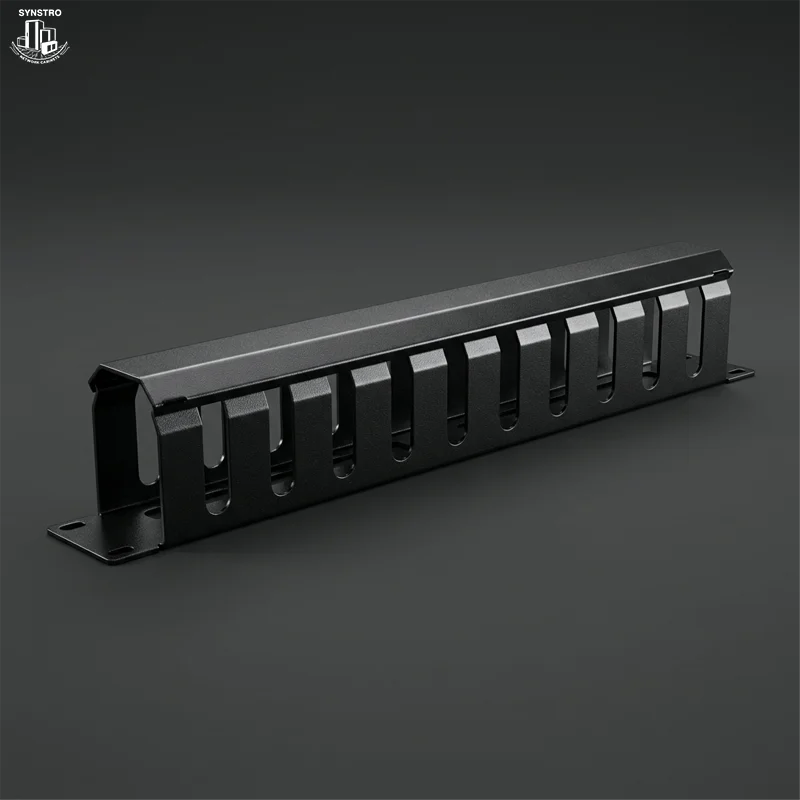 Neat-Patch enclosed cable management unit showing sealed routing path and front access