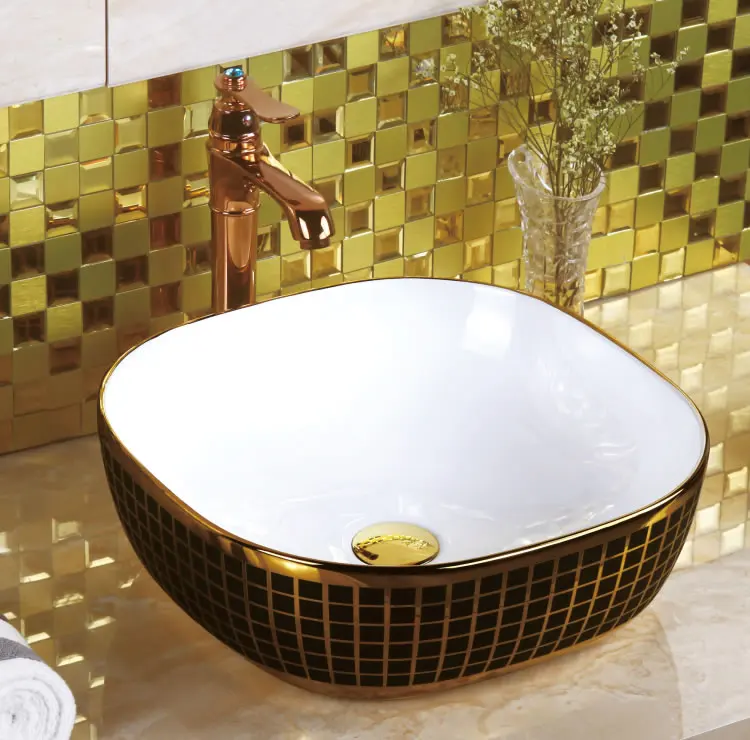 Specialty Design Luxury Hotel Use Decorated Ceramic Wash Basin