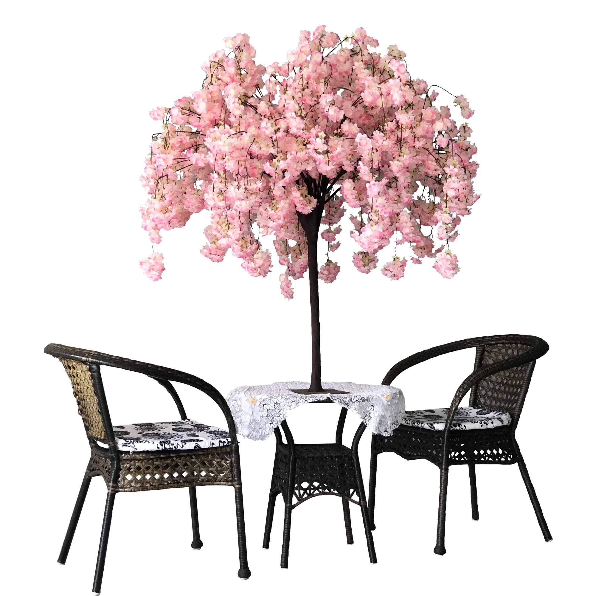 

wedding table centerpieces tree mini artificial cherry blossom tree, Pink, white, peach, champange