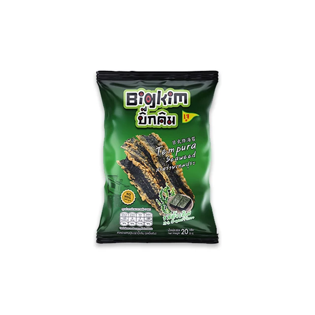 Bigkim Seaweed Tempura Original Flavor 20g. Healthy Snack Thai Products