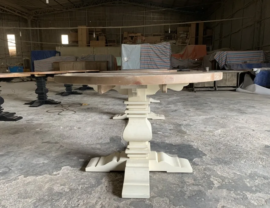 Vietnam Antique Recycle Wood Round Dining Table Sk470 Buy Dining