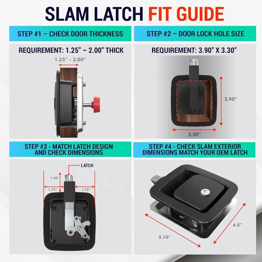 Metal Rv Compartment Luggage Door Lock Slam Latch Baggage Door Latch For 5th Wheel Rvs Travel