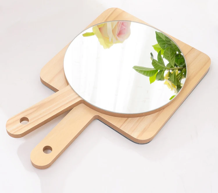 Wholesale Wooden Hand Mirror Custom Logo Make Up Mirror Buy Hand