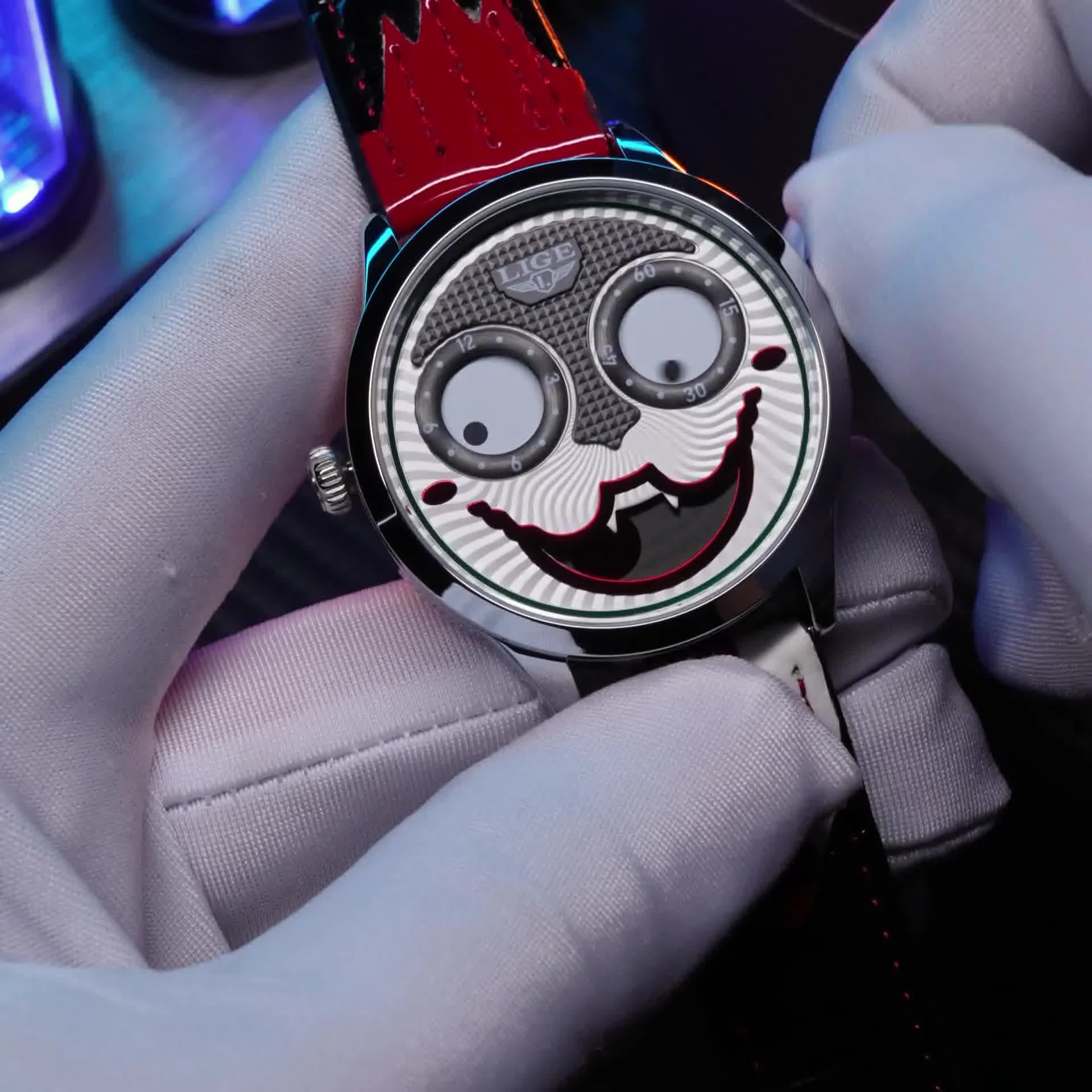 LIGE LG89160 Men's Quartz Watch - Unique Clown Dial, Sport Style