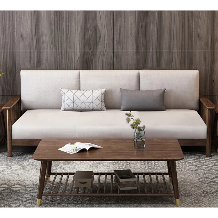 product-BoomDear Wood-China direct deal i shape custom furniture cozy walnut color fabric soild wood-1