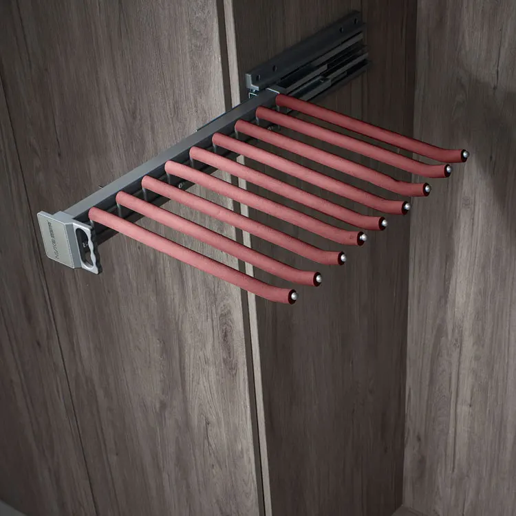 wardrobe accessories wardrobe trouser rack sliding pants hanger with soft closing