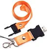4gb 8gb 16gb 32gb customized Lanyards Strap With USB stick neck lanyard U disk blue black red
