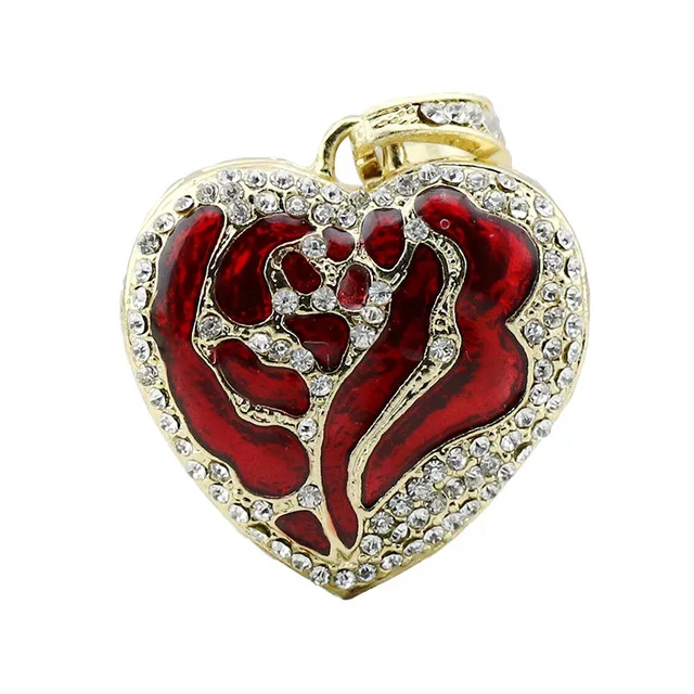 Real Capacity Jewelry Flowers Heart Usb Flash Drives 8GB 16GB Memory USB Flash 2.0 Memory Drive Stick 64GB 32GB Pendrive Mini