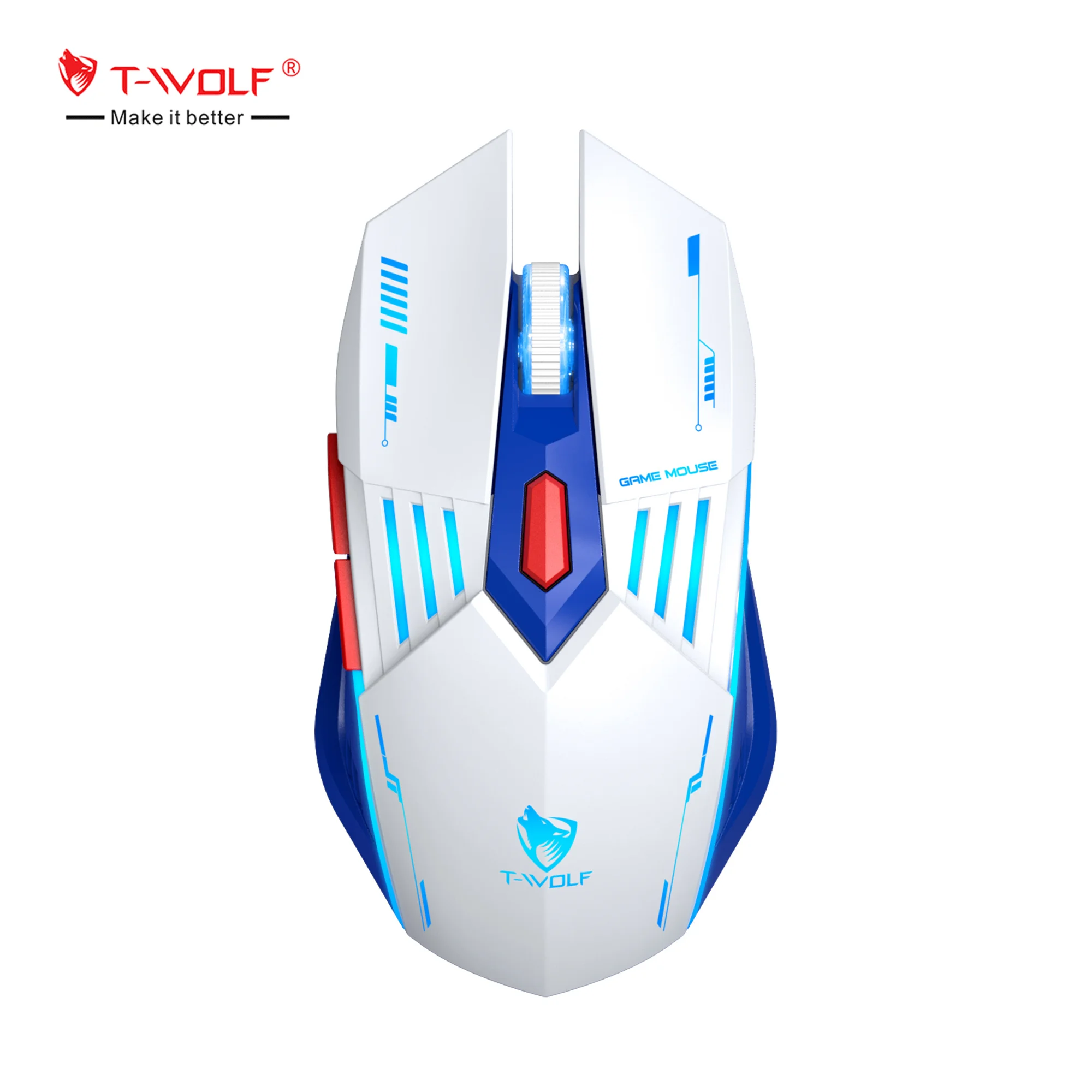T-WOLF X7 Gaming Mouse - Lightweight, Rechargeable, and Programmable