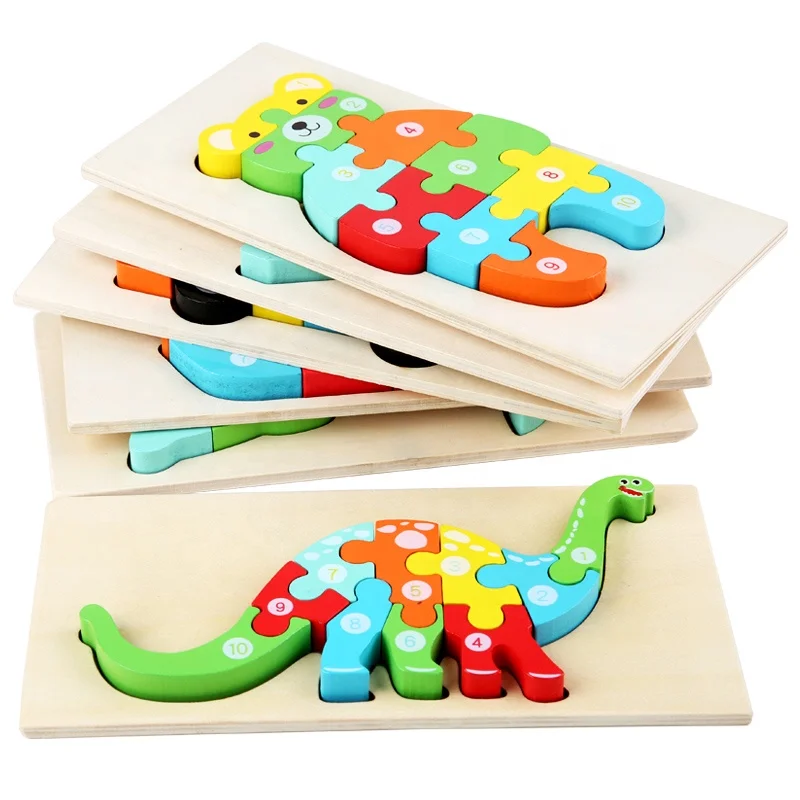 

Children Brain Development DIY 3D Wooden Digital Cube jigsaw puzzle Kids Toys,2 Sets, Picture
