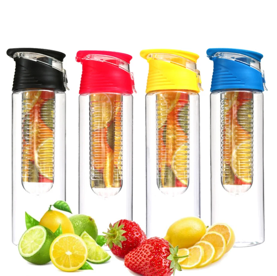 Portable Tea Infuser Water Bottle Bpa Free Plastic 700ml Outdoor Fruit ...