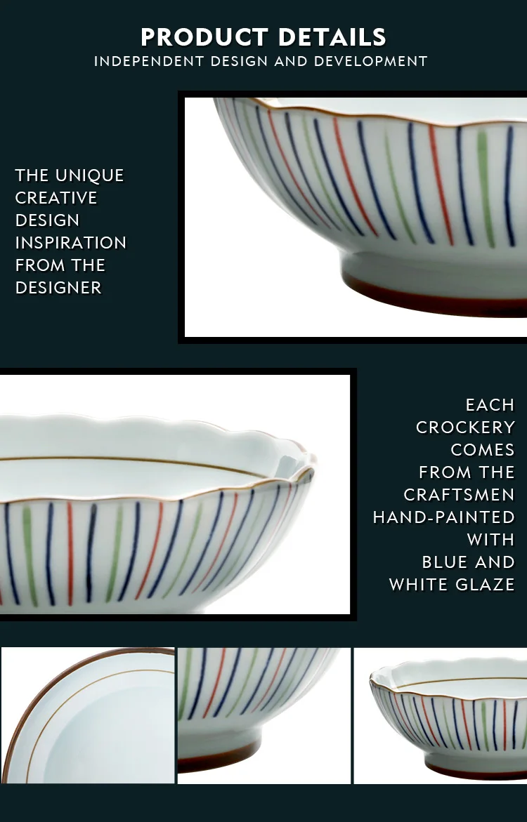 Colored petal thread ceramic bowl home restaurant salad bowl hotel tableware