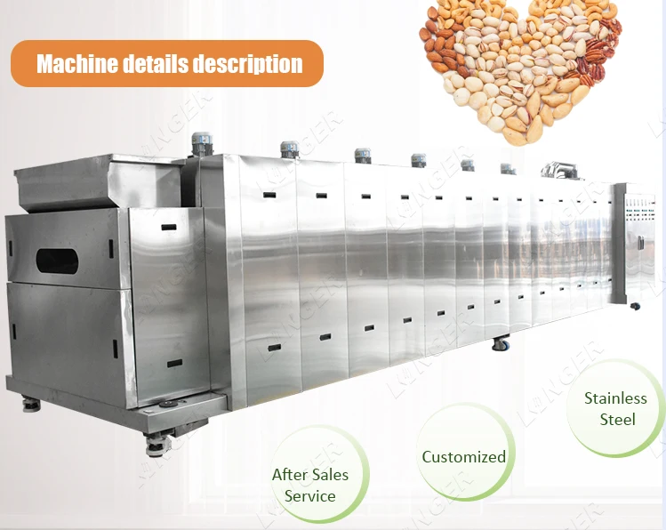 Commercial Continuous Cocoa Bean Roaster/peanut/soybean/broad Bean