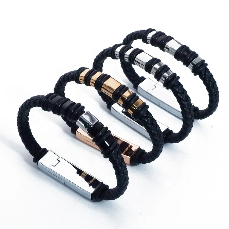 2020 New Trending Leather Bracelet Charger Data Cable Wholesale USB Data Cable Phone Charging Data Line Bracelet Cable IOS - ANKUX.COM