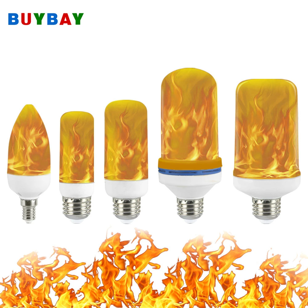 Full Model 3W 5W 7W 9W E27 E26 E14 E12 Flame Bulb 85-265V LED Flame Effect Fire Light Bulbs Flickering Emulation Decor LED Lamp