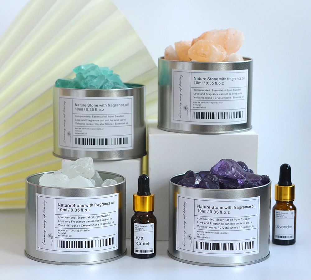 Stone Diffuser Fragrance Oil Four Color Aroma Crystal Tin Diffuser Buy Aroma Home Fragrance