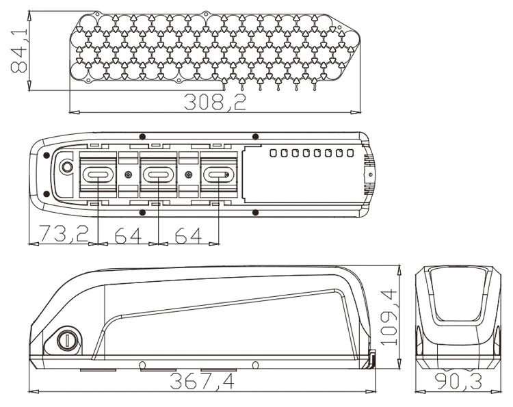 hailong style 48v 17ah battery