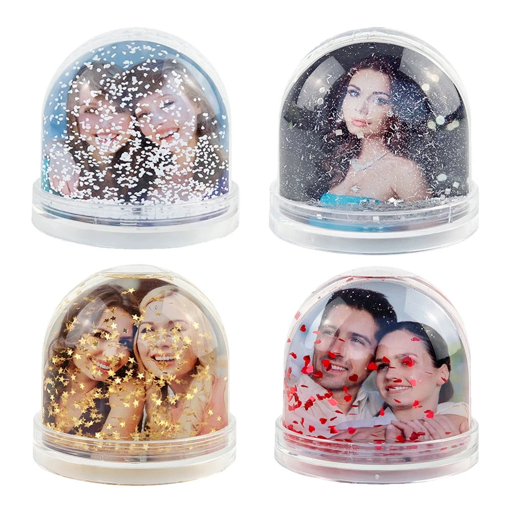 Glitter Snow Globe Liquid Floating Clear Plastic Acrylic Custom Shape ...
