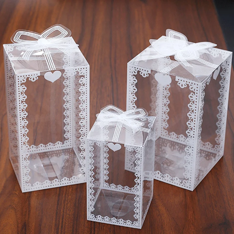 10 50 PCS Clear PVC Box for Party Gift Wedding Favors Candy Jewelry Packing New 