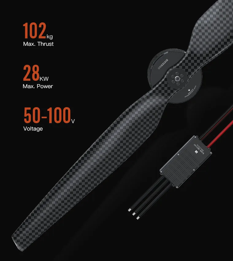 Tmotor U15xxl Kv29 Max Thrust 102kg Fırçasız Motor 62 Inç Pervane Anma Gücü 12kw Için 24s