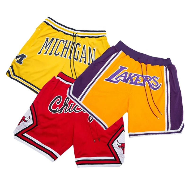 

Wholesale Cheap Breathable Soft Laker Just Mens Fashion Don Bulls Zipper Pockets Basketball Sports Shorts Casual Sweatpants