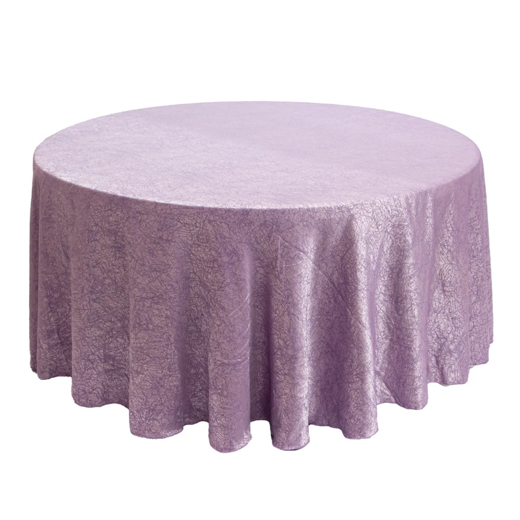 Wholesale Customized Home Decor Purple Jacquard velvet Fabric Round Table cloth for Wedding Party Decoration Tablecloth