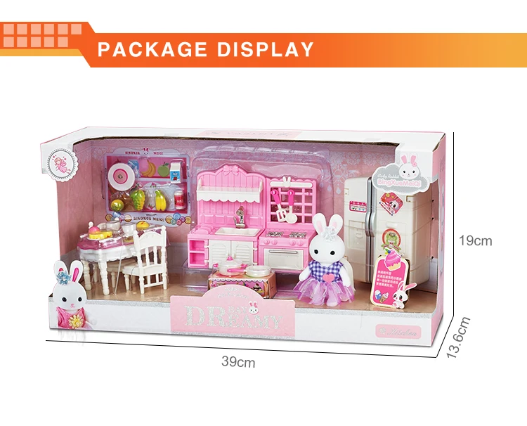 Best selling funny toys DIY kitchen doll house miniature