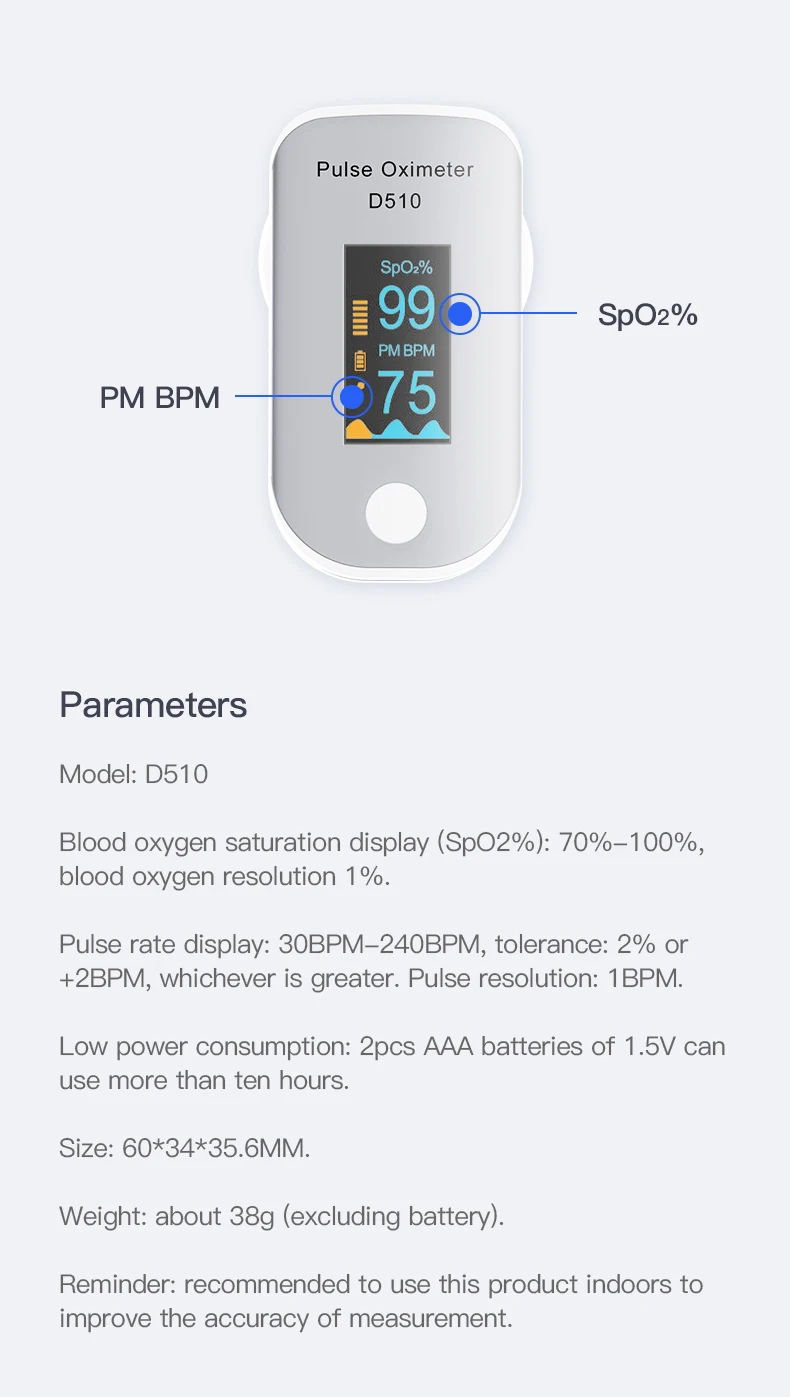 Ventmed Finger Pulse Oximeter,Oxygen Meter Finger Pulse Custom Pulse