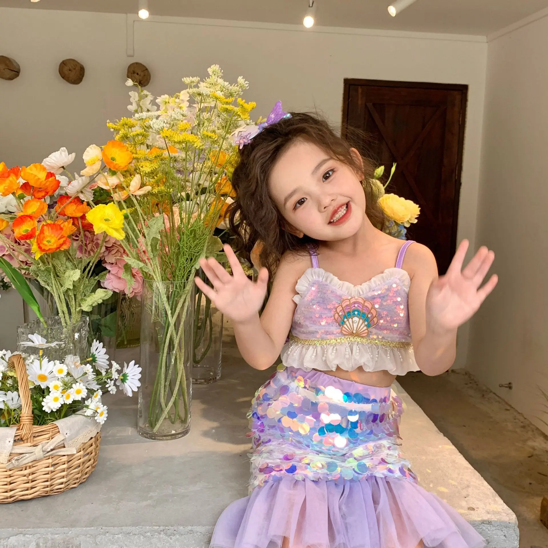 mermaid dress kids Purple and Blue Mermaid Dress Up Costume