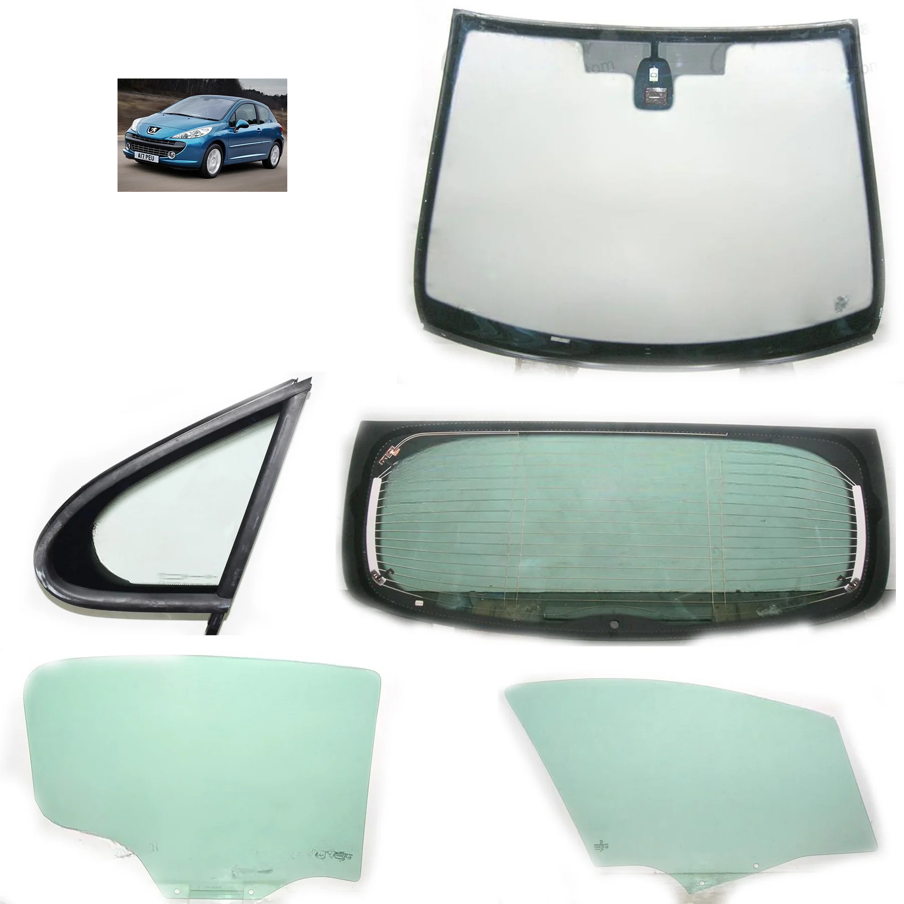 Peugeot 207 Windshield Glass Sunroof Car Glass Auto Glass Car Parts