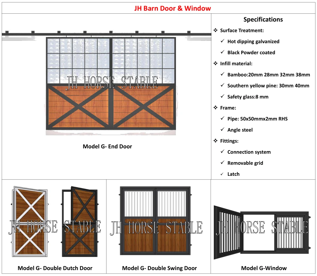 14Ft* 12Ft Easy Access Customized Free Drawing Bamboo Wooden Double Sliding Barn Door