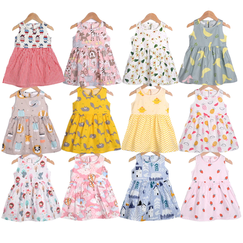 

Pure cotton girls skirt baby summer little girl infant baby skirt clothes children's one-piece skirt sleeveless baby clothes, Picture shows