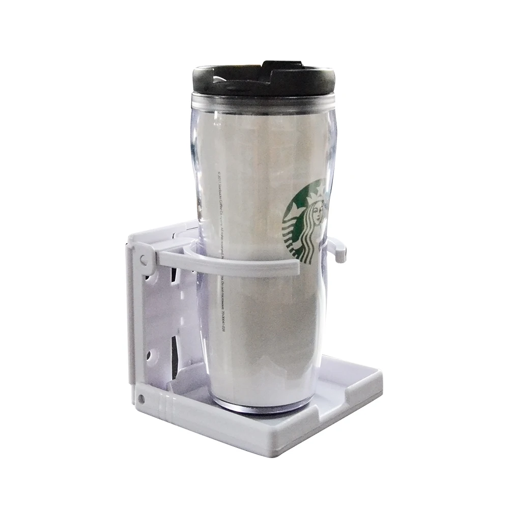 Rv Cup Holder Wall Mount Folding Adjustable Abs Plastic White Black