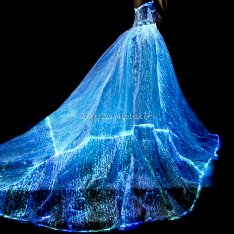 LED Wedding Dress Fiber Optic Light up Formal Prom Dresses Bridal Gown -  Size S | eBay