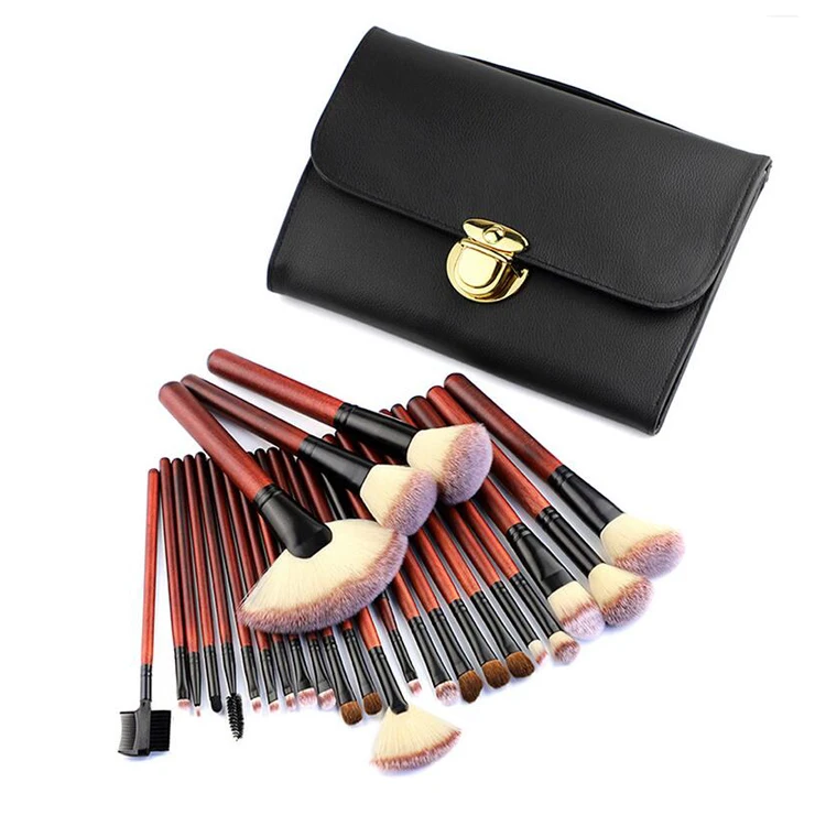 

26 pieces brushes in 1 set make up distributor kits with pu leather bag black luxury professional makeup brush set