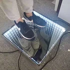 ナイトクラブ DMX イルミネーション 3d ステージ床 rgb 変色インタラクティブ強化ガラスミラーディスコ led 無限ダンスフロア
