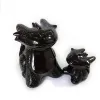 Wholesale black obsidian toothless carving quartz crystal polished stone crafts dragons for sale