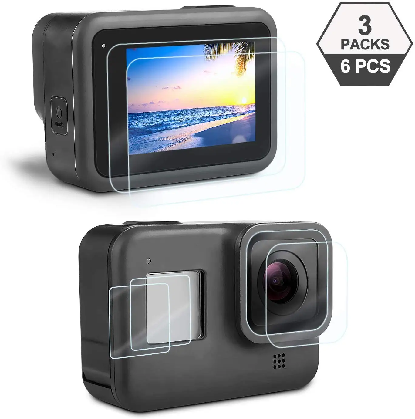 Tempered Glass Screen Protector For Gopro 8 Hero8 Black Action