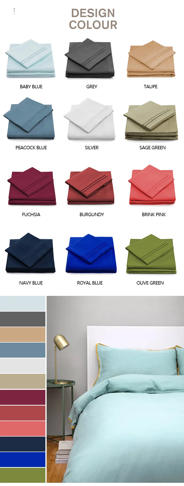 Bulk Customization Color Dry Fit bamboo bed sheets wholesale For Five star Hotel