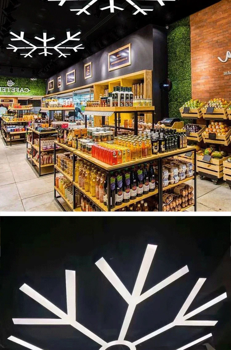 product customizable creative snowflake led modeling lamp special shaped chandelier for billiard room internet cafe shopping mall-6