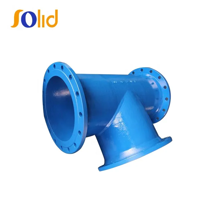 ISO2531,EN545 PN16 Ductile Iron Pipe Fitting Epoxy Coated All Flanged Equal Tee