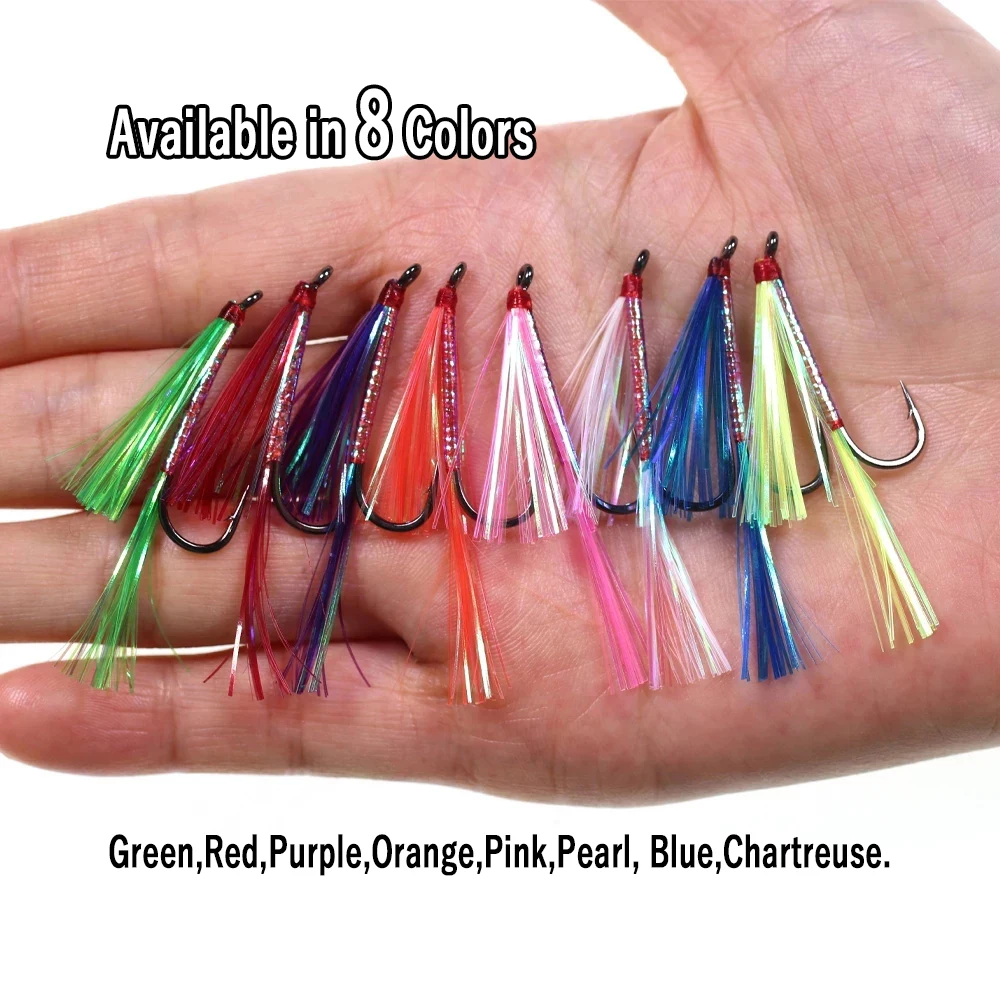 Wholesale Bulk Long Shank Hook 6 Flash Streamer Flies Rainbow Grayling