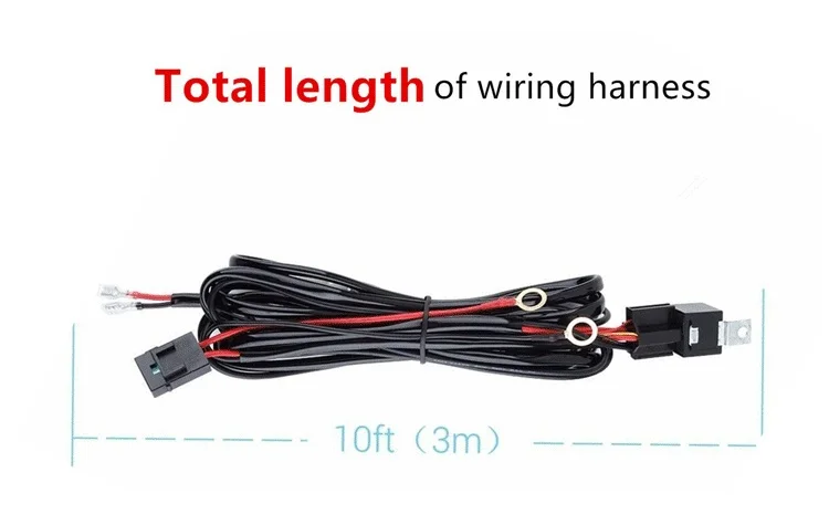 12V 40A One Line Kit ON/OFF Switch Relay for Fog Light Off-Road Work 10FT Length Remote Control 12 Months Full Warranty Wiring Harness for LED Light Bar with Remote Control by Glaretek 