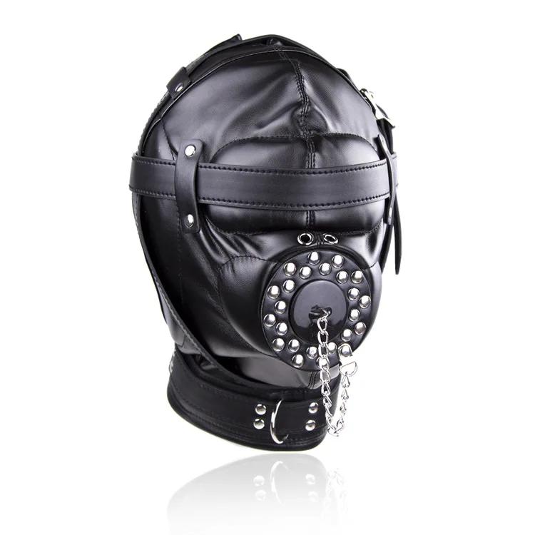 Bdsm Bondage Headgear Sex Toys of Leather Lockable Fetish Blindfold Hood Mask with Silicone Dildo Gag for Couples SM Games Bdsm Bondage Headgear Sex Toys of Leather Lockable Fetish Blindfold Hood Mask with Silicone Dildo Gag for Couples SM Games