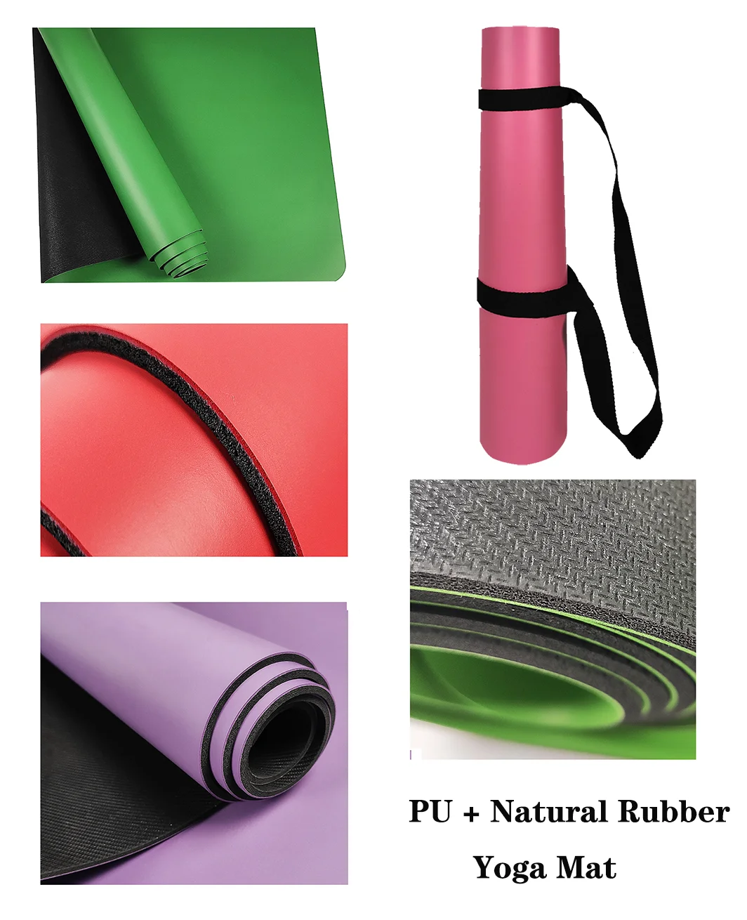 Rubber Pu Microfiber Custom Print Eco Yoga Mats Set For Yoga Exercise