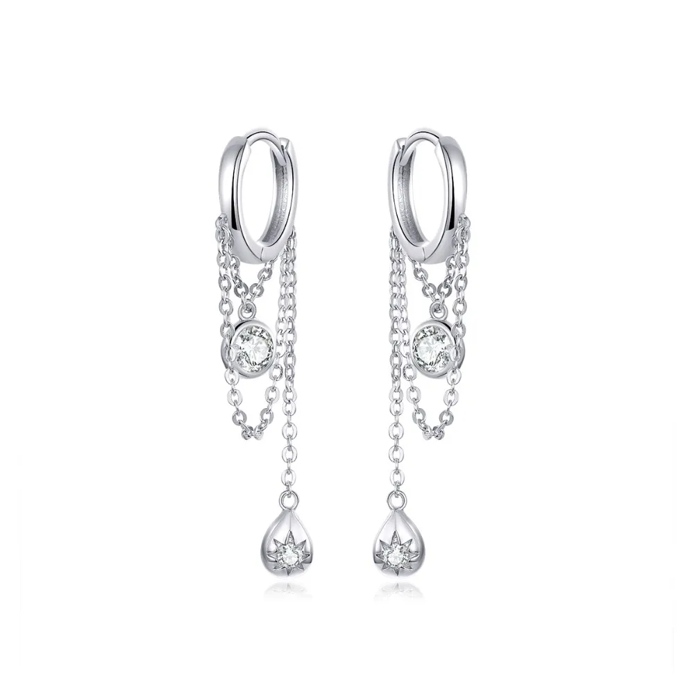 SCE638 Best Quality Popular 925 Silver Plated huggies Tassel
