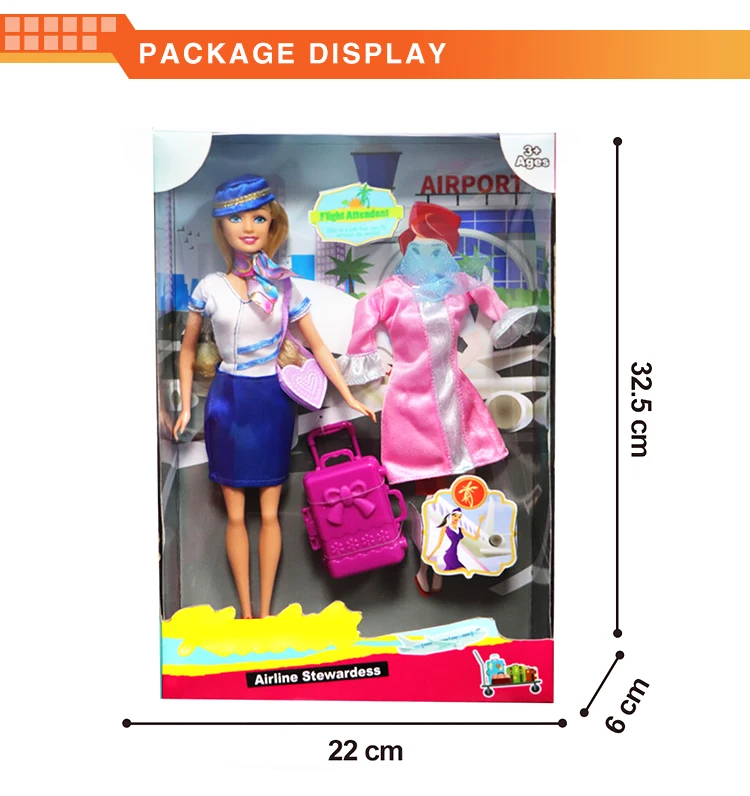 2020 New design airline stewardess 11.5inch fashion girl doll for girl gift