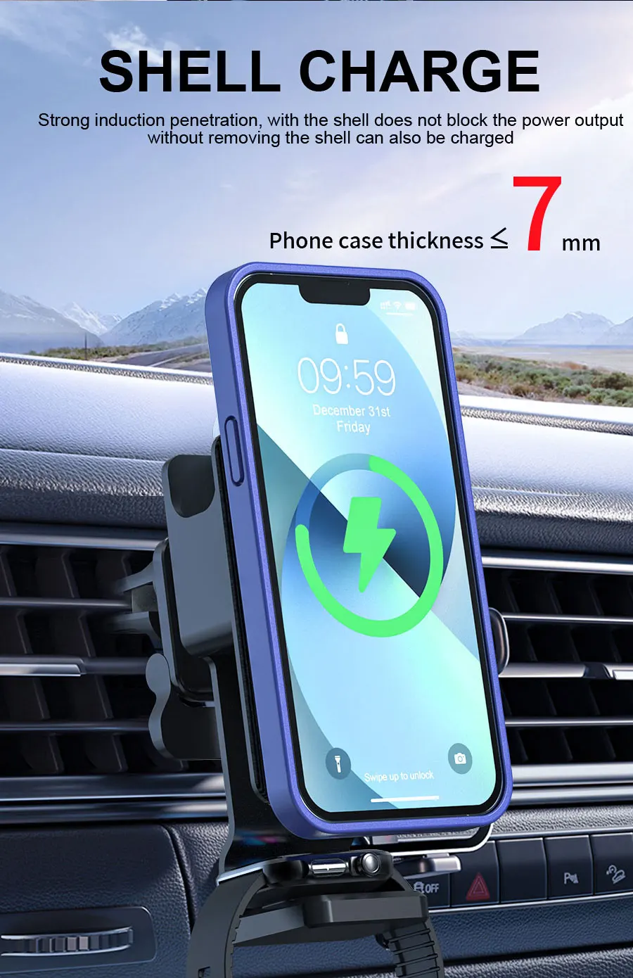 Newest Design 3 In 1 Car Wireless Charger Phone Holder Amazon Hot Sale Car Phone Holder Air Vent