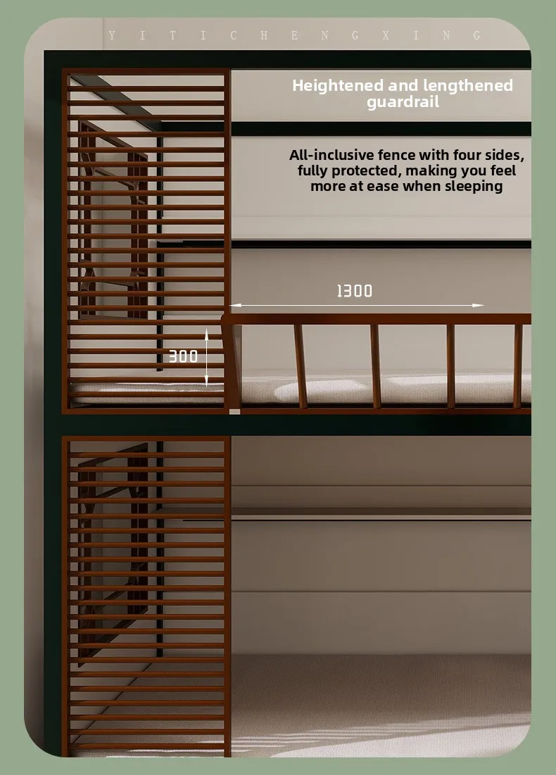 product multifunctional dormitory bed single loft bed metal bunk bed with wardrobe cloakroom for school-5